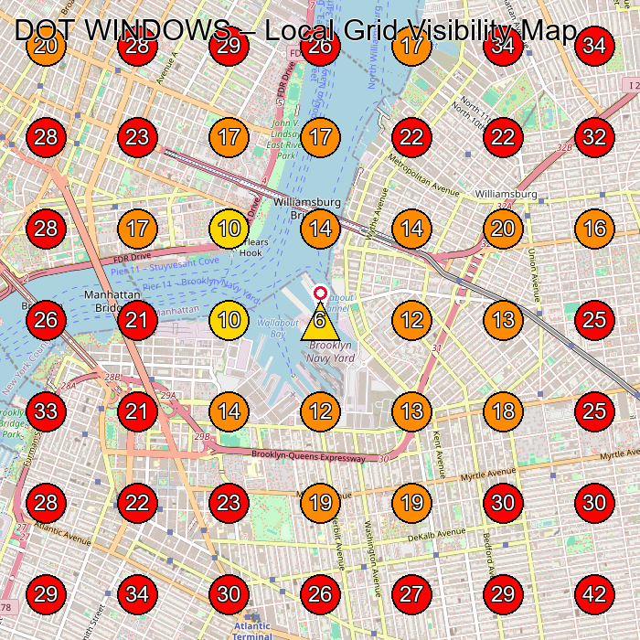 DOT WINDOWS GeoGrid visibility map for Repair Service in Brooklyn